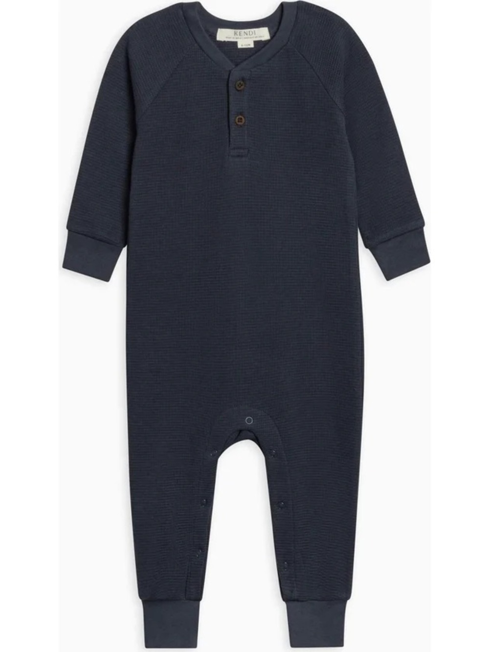 Kendi waffle knit Henley jumpsuit